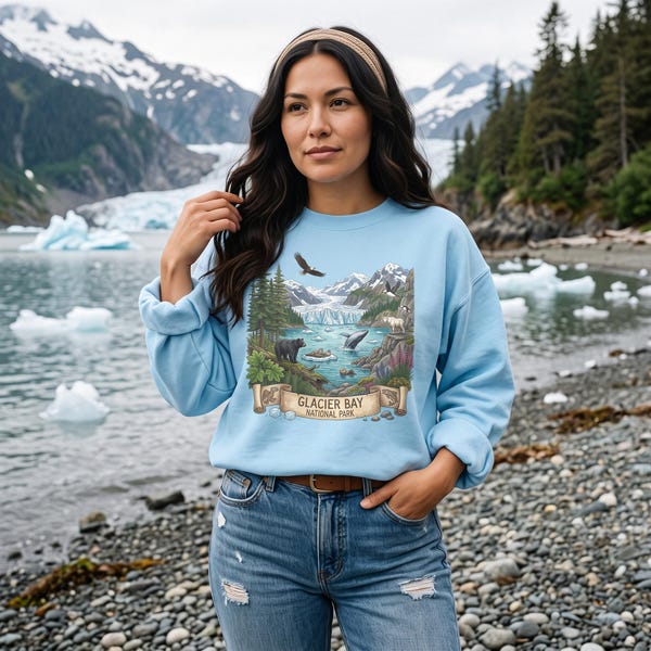 Glacier Bay National Park Sweatshirt | Wildlife Nature Comfort Colors Crewneck