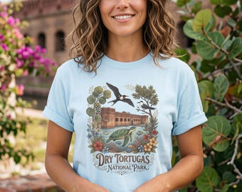 Dry Tortugas National Park Shirt | Sea Turtle Vintage Wildlife Illustration Cotton Tee