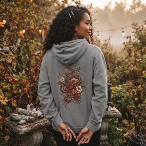 Blutpython-Hoodie | Halloween-Kreaturen-Hoodie 2026 in Komfortfarben Grey
