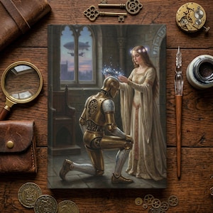 The Clockwork Knight | Enchanted Steampunk Journal | Wraparound Cover