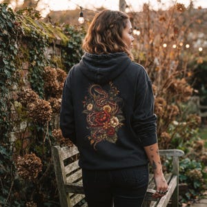 Blutpython-Hoodie | Halloween-Kreaturen-Hoodie 2026 in Komfortfarben Black