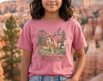 Camiseta infantil del Parque Nacional Bryce Canyon / Camiseta juvenil Wildlife Comfort Colors