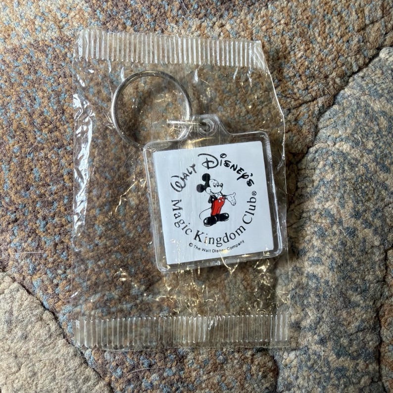 Vintage Walt Disney Magic Kingdom Club Tote Bag 1987 Mickey Mouse Luggage Tag zdjęcie 5