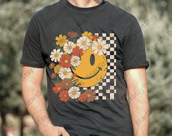 Smiling Face Flower T-Shirt, Tote Bag & Mug, Cheerful Positive Vibes Gift