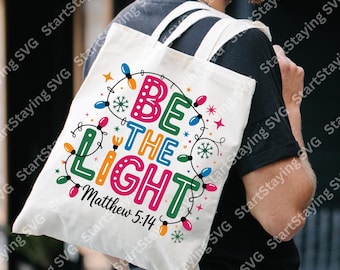 Christian "Be The Light" T-Shirt, Tote Bag & Mug Set