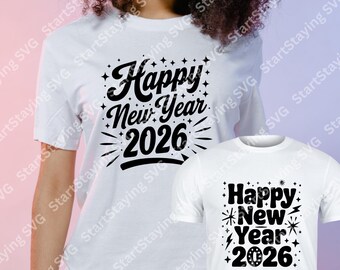 Happy New Year 2026 SVG | Celebration Cut File (Digital Download)