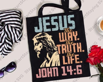 Jesus, The Way, The Truth, The Life T-Shirt, Tote Bag & Mug Set