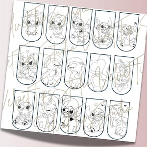 Plantilla de puntada para uñas - Producto digital - Imprimible - Plantillas de uñas - San Valentín