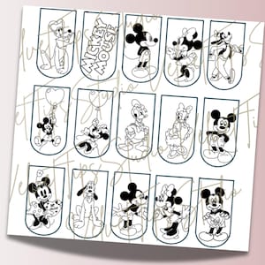 Mickey and Friends Nail Art Template - Digital Product - Printable - Valentine's Day