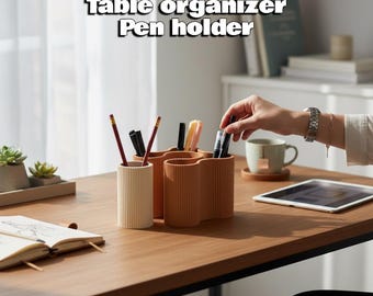 Organiseur de bureau compact – Porte-stylo imprimé en 3D, organisateur de bureau moderne