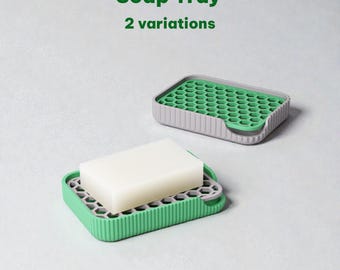 Modern Soap Tray mit Einsatz – 3D gedruckte Seifenschale, 2 Varianten, Seifenablage für Bad & Küche