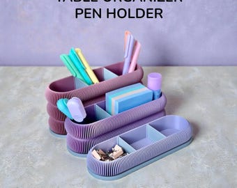 Schreibtisch Organizer Set | Stiftehalter & Tischablage | 3D Druck, zweifarbig, Home Office