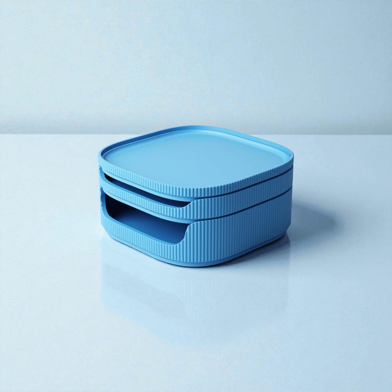 3D printed stackable organizer | Stackable Organizer Type 4, desk & key organizer, box with insert 15 x 15 cm image 13