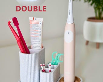 Oral-B Badezimmer Organizer – 3D Gedruckter Elektrische Zahnbürstenhalter mit Tropfschale | Single & Double | Premium Badorganizer