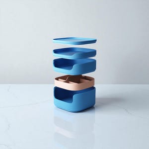 3D printed stackable organizer | Stackable Organizer Type 4, desk & key organizer, box with insert 15 x 15 cm image 14