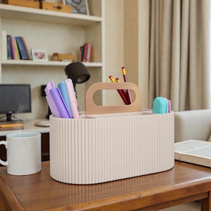 Porte-stylo TAVO avec poignée, organiseur de bureau pour le bureau et la maison, stylos et instruments de prise de notes, 216 × 111 × 140 mm