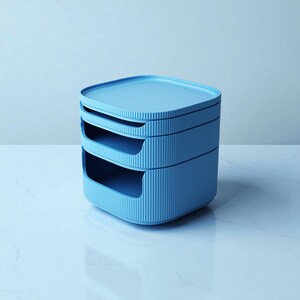 3D printed stackable organizer | Stackable Organizer Type 4, desk & key organizer, box with insert 15 x 15 cm image 12