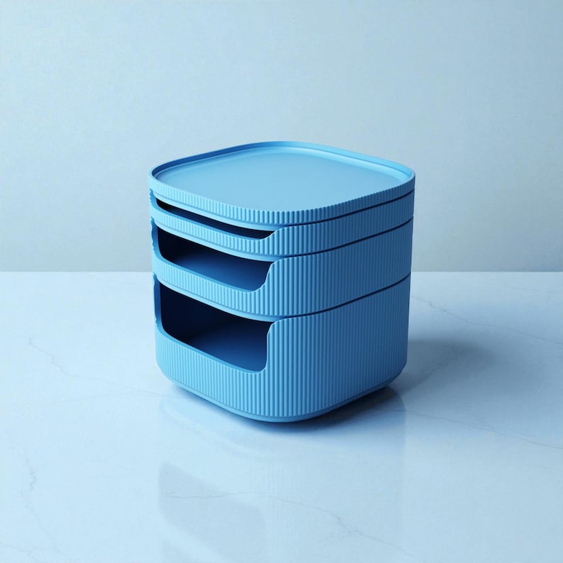 3D printed stackable organizer | Stackable Organizer Type 4, desk & key organizer, box with insert 15 x 15 cm image 12