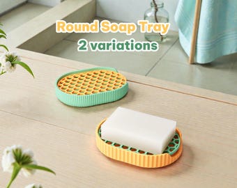 Ovale Seifenablage mit Einsatz – 3D gedruckte Soap Dish, tropffreie Seifenschale für Bad & Küche