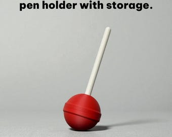 Lollypen, 3D gedruckter Lollipop Stiftehalter mit Geheimfach | Schreibtisch Organizer für Büro, Homeoffice & Schule | mit Stift.