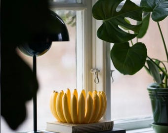 Frutero con forma de plátano impreso en 3D: un frutero divertido con diseño de plátano, decoración original para la cocina y el hogar.
