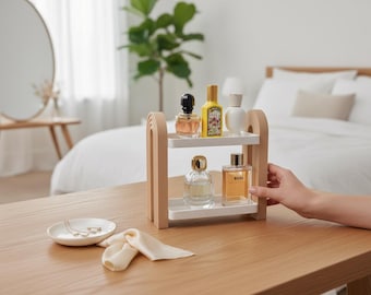 Minimalistisches Parfümregal – 3D‑gedruckter Duft‑Organizer für den Tisch & Schminktisch | 24cm Deko