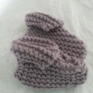 Baby Booties - 0-3 Months - Dusty Lilac