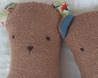 Organic Cotton Bear Doll, Eco-Friendly Stuffed Animal Toy