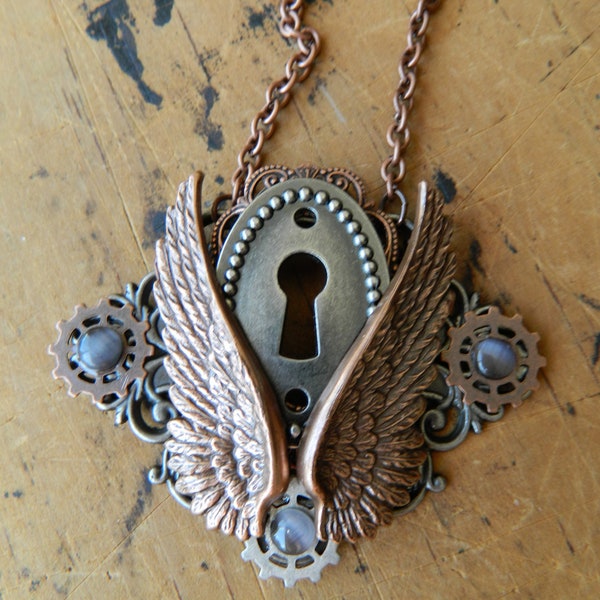 Unlocked and Free Steampunk Necklace by Christina Davis