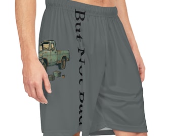 Calções de basquetebol estilosos com estampas de caminhão.