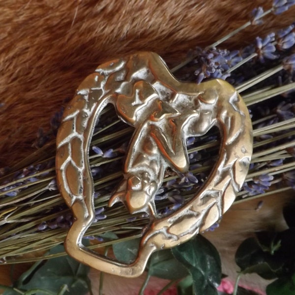 Pixie Charm Horse brass - vintage brass altar wall Faery fae shaman druid witch wicca pagan