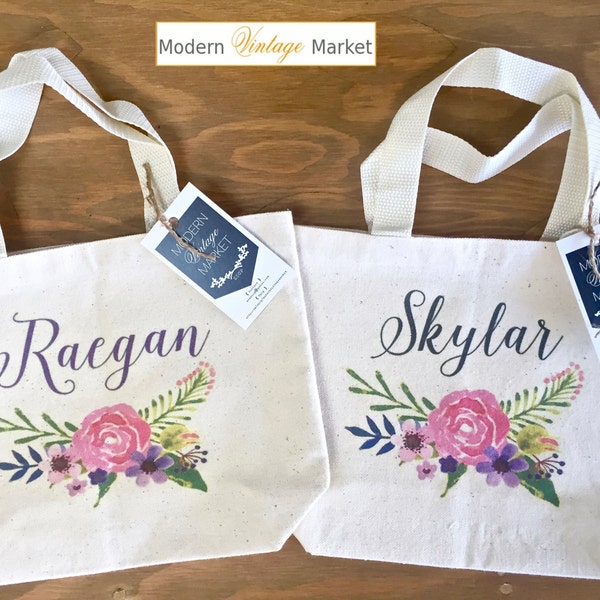 Tote Bag-1-Flower Girl bags-Tote Bags-Gift Bag-Wedding Bags-Bridesmaids Bags-Monogrammed Tote Bags-Custom Tote Bag-Modern Vintage Market