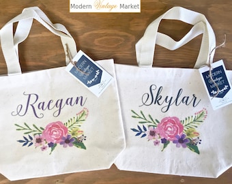 Tote Bag-1-Flower Girl bags-Tote Bags-Gift Bag-Wedding Bags-Bridesmaids Bags-Monogrammed Tote Bags-Custom Tote Bag-Modern Vintage Market