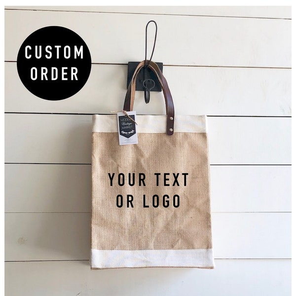 Custom Jute Bag|Logo Bag| Beach Bag|Market Tote|Gift for Her|Market Bag| Jute Tote bag | Shopping Bag| Burlap Bag|Farmhouse Bag|Grocery Bag