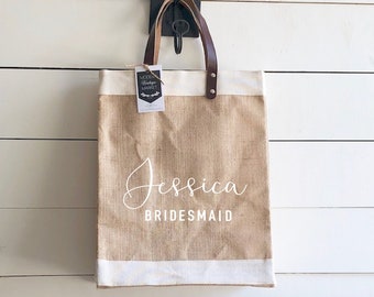Personalized Jute Tote Bag,Market Bag,Personalized Gift for her,Gifts For Her,Bridesmaid Totes,Bridesmaid Gifts,Monogram tote Bag,Burlap Bag