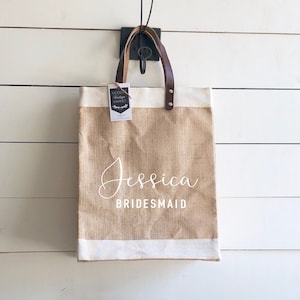 Personalized Jute Tote Bag,Market Bag,Personalized Gift for her,Gifts For Her,Bridesmaid Totes,Bridesmaid Gifts,Monogram tote Bag,Burlap Bag