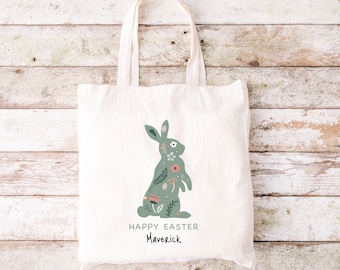 Kids Easter Tote Bag | Boys Easter Totes | Girls Easter Totes | Personalized Easter Bag | Easter Bunny Tote | Easter Egg Hunt Bag