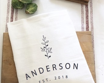 Custom Tea Towel personalized Tea Towel Farmhouse Decor