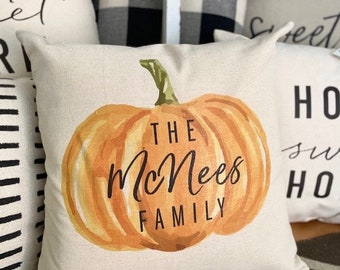 Pumpkin Pillow Fall Pillow Cover | Autumn Pillow Covers | Farmhouse Pillow Cover | Autumn Decorations | Custom Pillow Cover