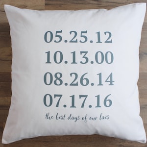 Custom Pillow Covers, Decorative Pillows, Designer Pillow, Throw Pillow, Quote Pillow, Custom Phrase,Dates Pillow,Anniversary Pillow,Custom