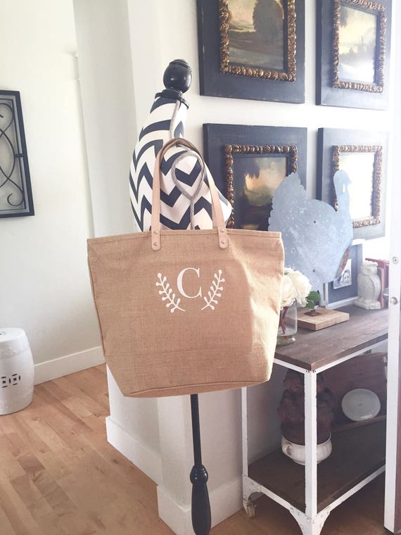 Large Canvas Zip Top Tote with Monogram - Sadie's Stitchery