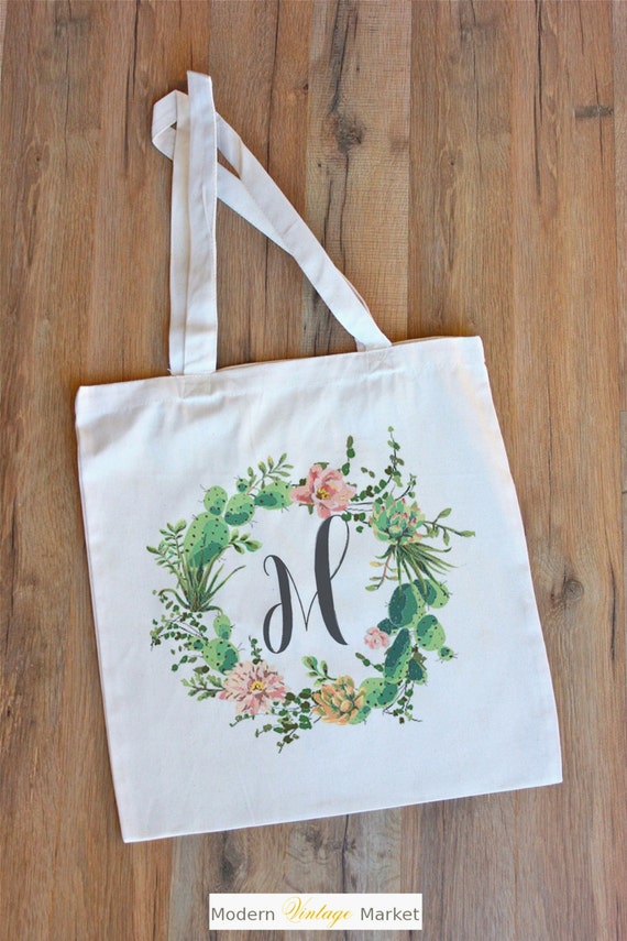 Bridesmaid Bags Bridesmaid Tote BagsRustic ToteCactus Etsy
