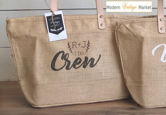 Modern Monogram Beach Tote Bag