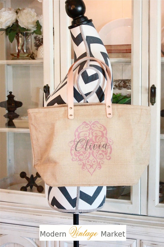 Modern Monogram Tote Bags