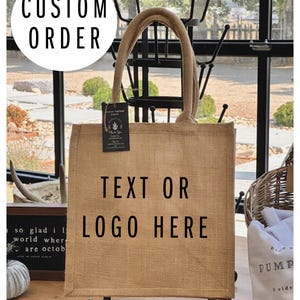 Benutzerdefinierte Jute Tasche|Strandtasche|Markttasche|Geschenk für Sie|Markttasche| Jute-Einkaufstasche | Einkaufstasche | Jutebeutel|Bauernhaus Tasche|Monogramm Jutetasche