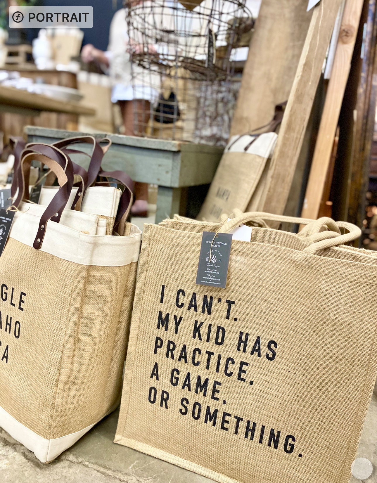 Jute Tote Bag: 