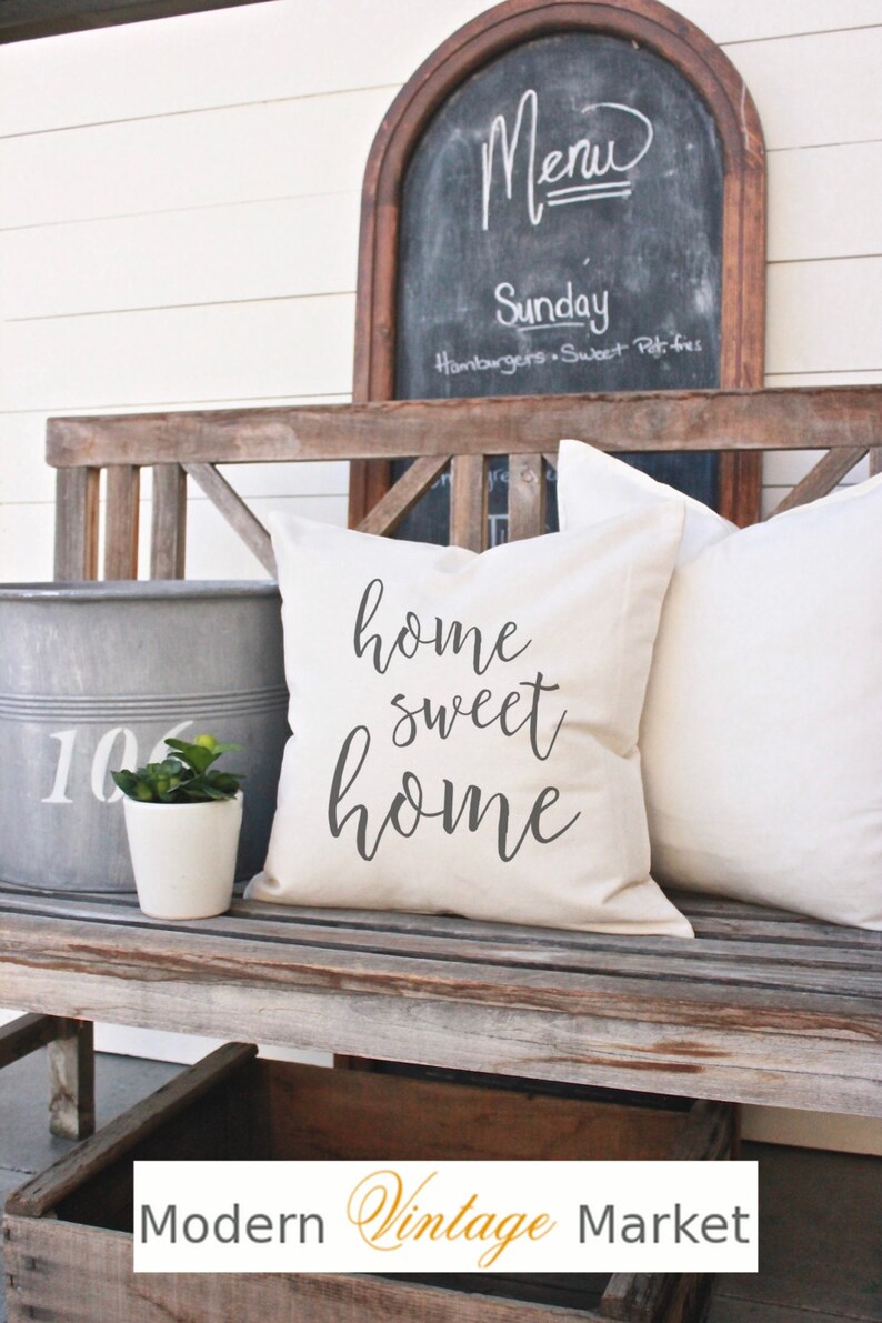 Home Sweet Home Pillow Farmhouse Pillow Canvas Pillow Throw Pillow Decorative Pillow image 1