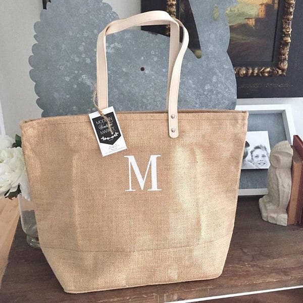 Monogrammed Jute Bag | Personalized Beach Bag | Personalized Gift for Her| Gifts For Mom | Bridesmaid Totes Bag|Monogram tote Bag|Custom Bag