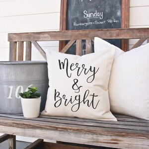 Merry & Bright Holiday Pillow Cover image 5