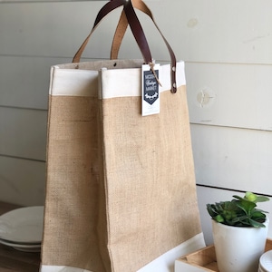 Quote Jute Bags Beach BagMarket ToteGift for HerMarket Tote Bag Jute Tote bag Shopping Bag Burlap BagFarmhouse BagGrocery Bag image 2